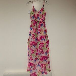 Lush NEW Pink Floral High Low Maxi Dress no tag